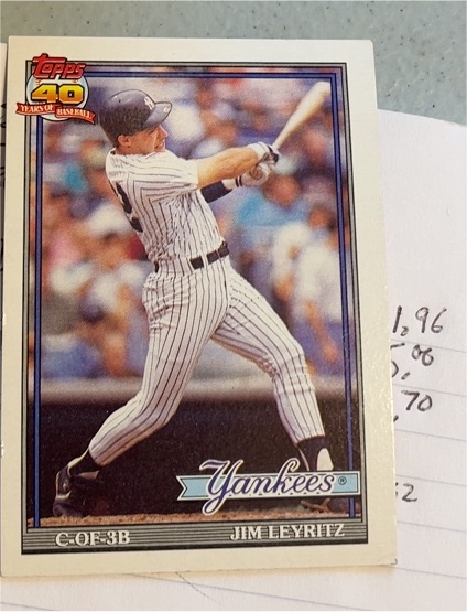 1991 Topps #202 Jim Leyritz — front