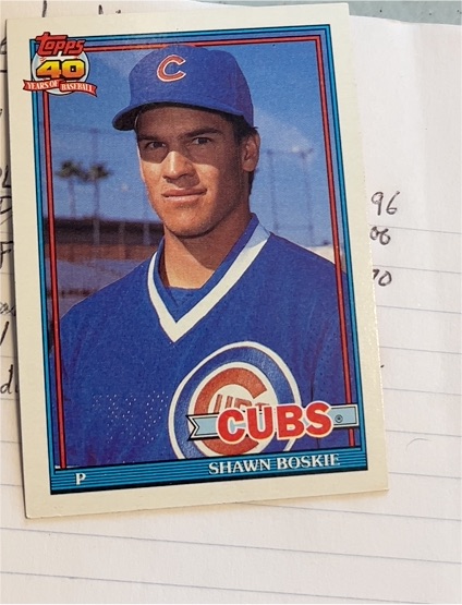 1991 Topps #254 Shawn Boskie — front