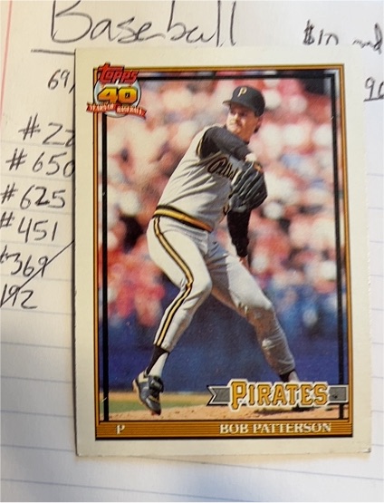 1991 Topps #479 Bob Patterson — front