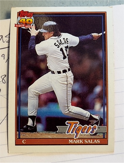 1991 Topps #498 Mark Salas Detroit Tigers — front