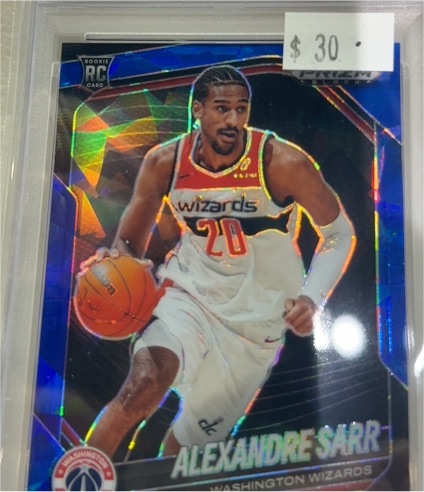 2024-25 Panini Mosaic #254 Alexandre Sarr Reactive Blue Mosaic NBA Debut RC — front