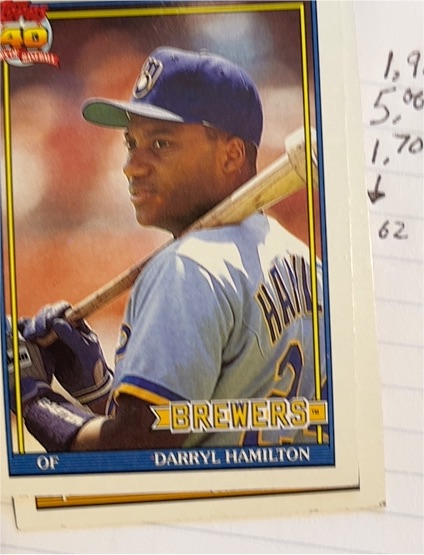 1991 Topps #781 Darryl Hamilton — front