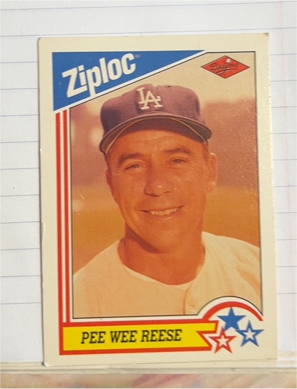 1992 DowBrands Ziploc #6 Pee Wee Reese — front