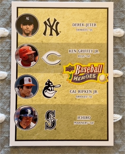 2008 Upper Deck Baseball Heroes #196 Derek Jeter/Ken Griffey Jr./Cal Ripken Jr./Ichiro — front