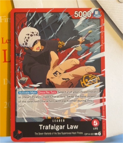 One Piece The Azure Sea's Seven #OP14-001 Trafalgar Law — front