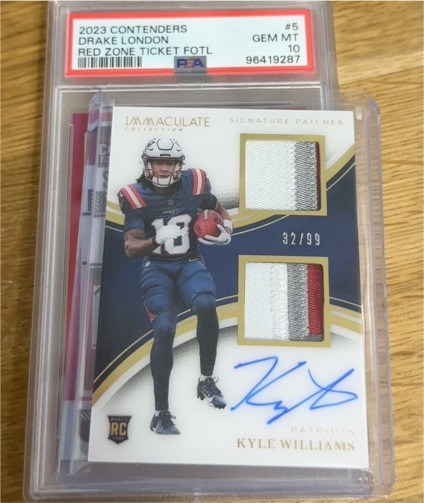 2023 Panini Contenders #5 Drake London Red Zone Ticket FOTL — front