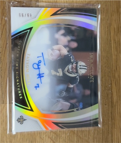 2025 Panini Immaculate Clutch Time Signatures Taysom Hill — front