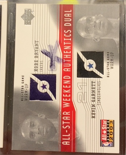 2003 Upper Deck All-Star Weekend Authentics Dual #AS-KB/KG Kobe Bryant/Kevin Garnett — front