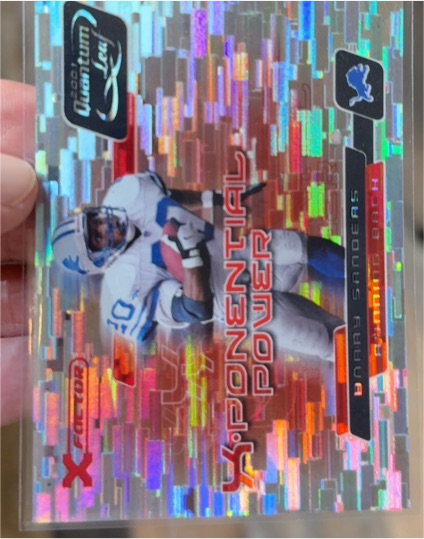 2001 Quantum Leaf X-Ponential Power #XP3 Barry Sanders — front
