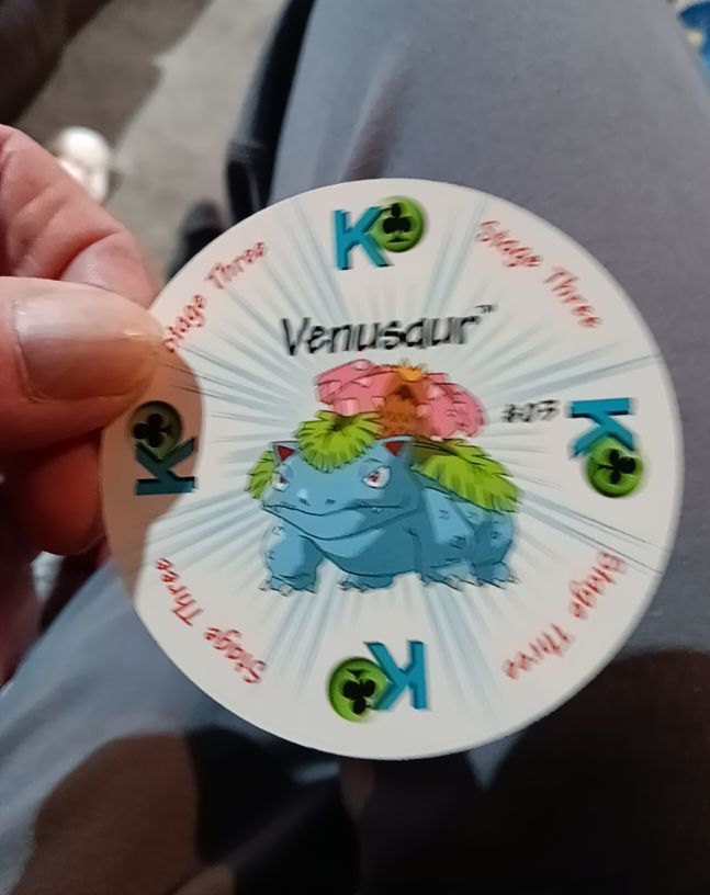 1999 Pokémon Rummy King of Clubs #3 Venusaur — front