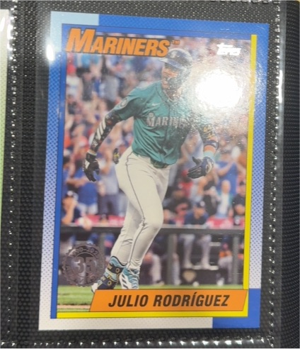 2025 Topps Series 1 1990 Topps Baseball 35th Anniversary #T90-42 Julio Rodriguez — front