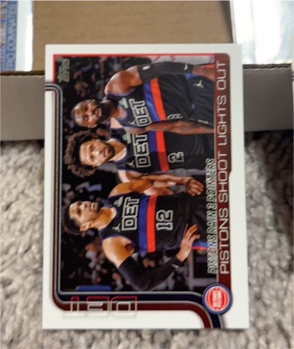 2025-26 Topps #279 Pistons Rain 3 Pointers: Pistons Shoot Lights Out — front