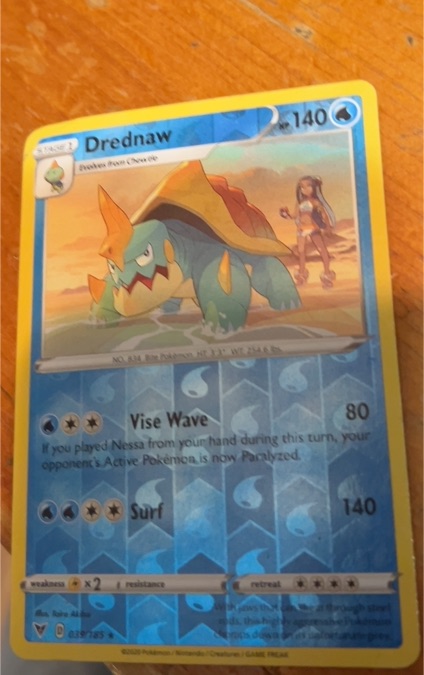 2020 Pokemon Vivid Voltage #039 Drednaw — front