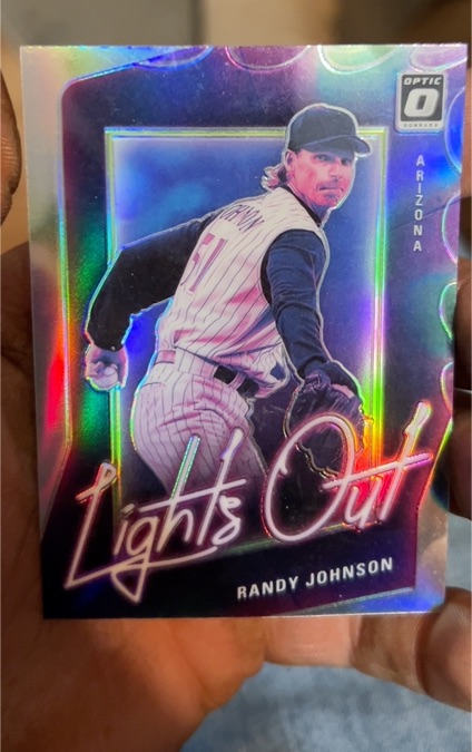 2021 Donruss Optic #LO1 Randy Johnson Lights Out Holo — front