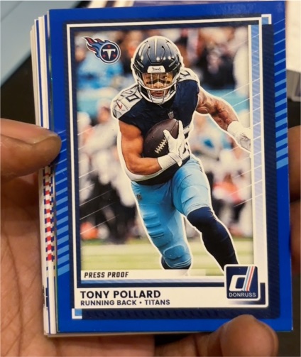 2025 Panini Donruss #272 Tony Pollard Press Proof Blue — front