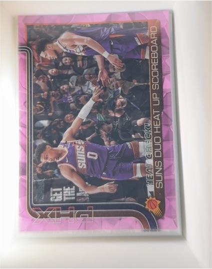 2025-26 Topps #294 Heat Check!: Suns Duo Heat Up Scoreboard Devin Booker — front