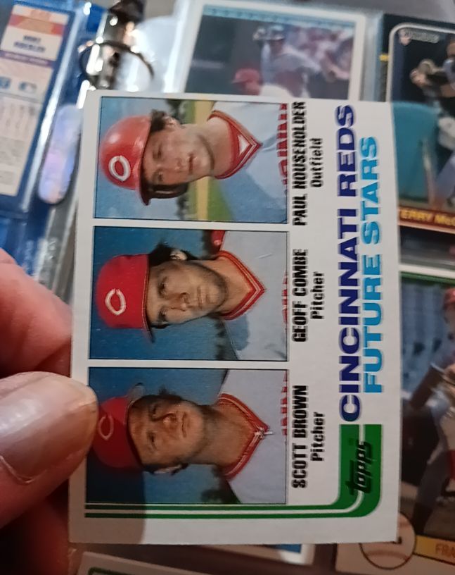 1982 Topps #351 Cincinnati Reds Future Stars Paul Householder, Geoff Combe, Scott Brown — front