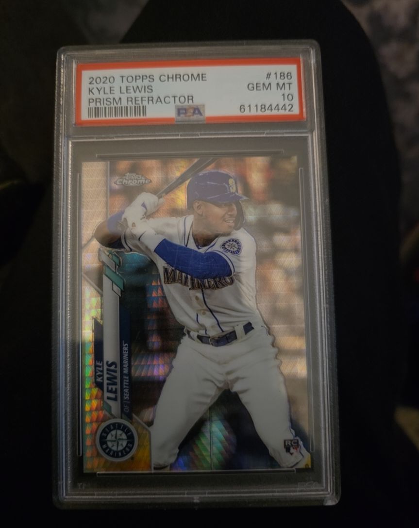 2020 Topps Chrome #186 Kyle Lewis Prism Refractor Rookie — front