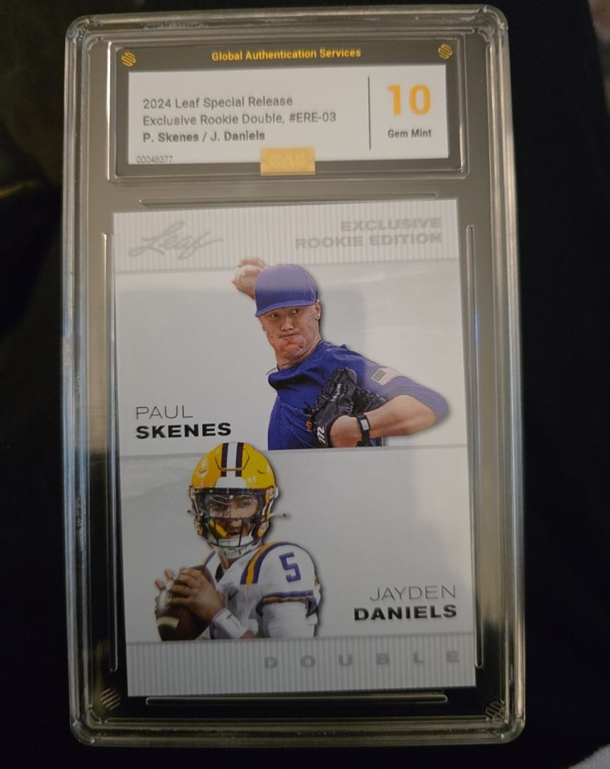 2024 Leaf Special Release Exclusive Rookie Edition Double #ERE-03 Paul Skenes / Jayden Daniels — front