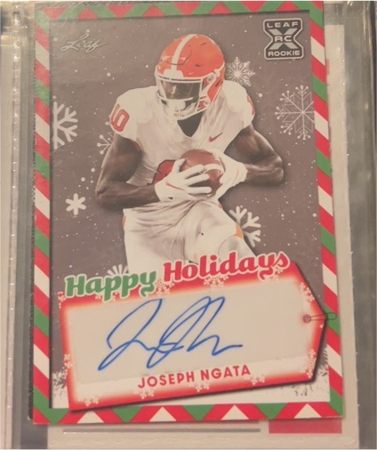 2022 Leaf Holiday Packs Happy Holidays Autographs #HH-JN1 Joseph Ngata — front