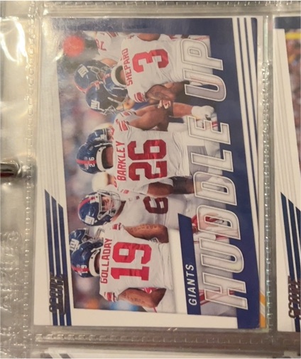 2022 Panini Score Football #HU-NYG New York Giants Huddle Up — front