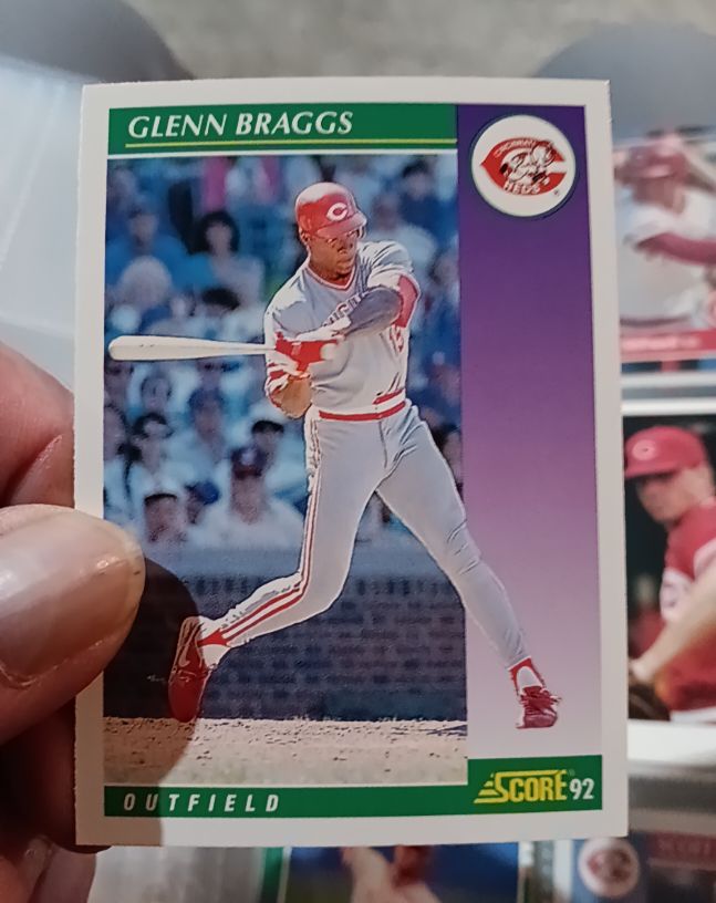 1992 Score #393 Glenn Braggs — front