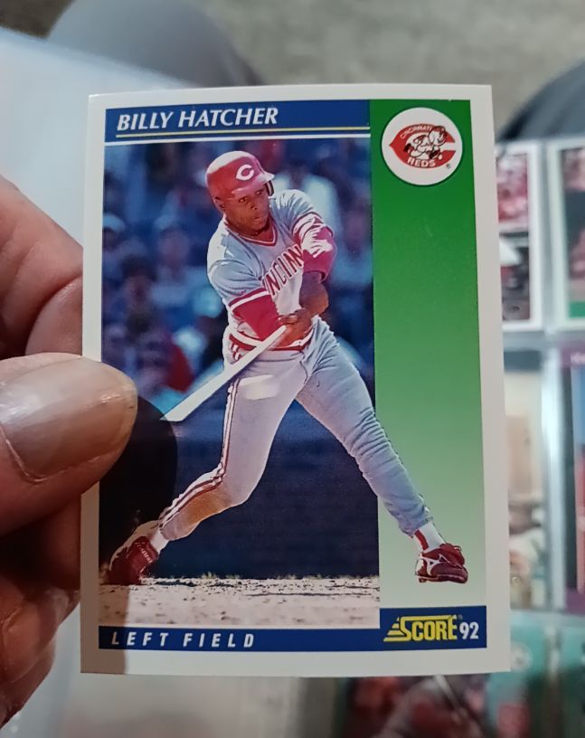 1992 Score #447 Billy Hatcher — front