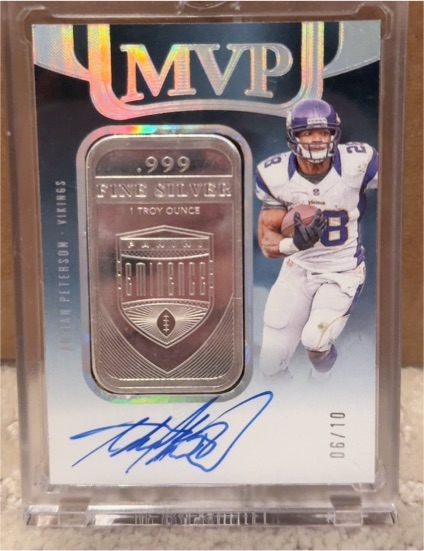 2021 Panini Eminence MVP Silver Bar #Adrian Peterson — front