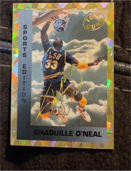 1993 Sports Edition Top Guns Shaquille O'Neal Rookie Gold LSU — front