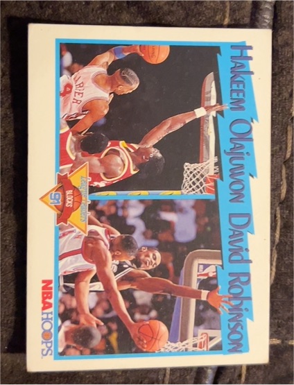 1991-92 NBA Hoops #309 Hakeem Olajuwon David Robinson — front