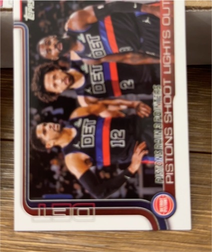 2025-26 Topps #279 Pistons Rain 3 Pointers: Pistons Shoot Lights Out — front