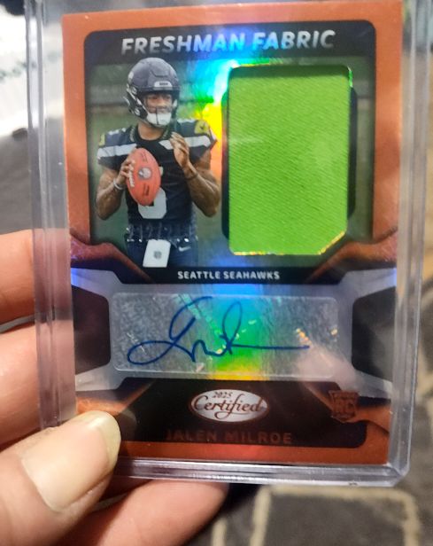 2025 Panini Certified Freshman Fabric #FBC-JM Jalen Milroe — front