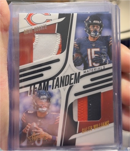 2025 Panini Absolute Team Tandem Materials #TTM-CHI Rome Odunze Caleb Williams — front