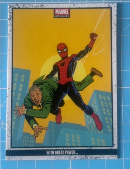 2024 Marvel Masterpieces 92 Platinum Corner Box Creations #CB-7 Spider-Man — front