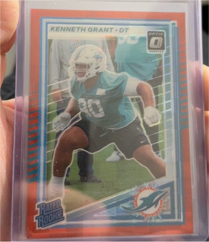 2025 Panini Donruss Optic #370 Kenneth Grant Rated Rookie Pink Optic Preview — front