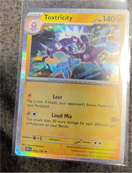2023 Pokémon SV03: Obsidian Flames #072 Toxtricity — front