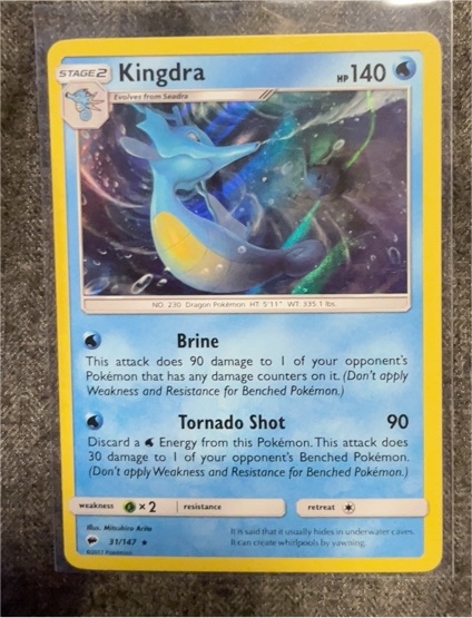 2017 Pokémon Sun & Moon Burning Shadows #31 Kingdra — front