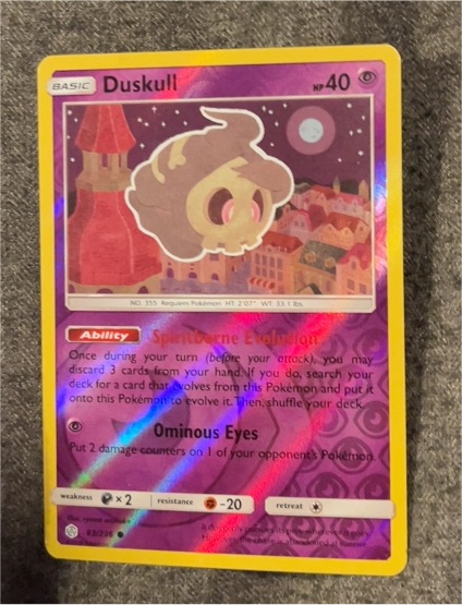 2019 Pokémon Sun & Moon Cosmic Eclipse #83 Duskull — front