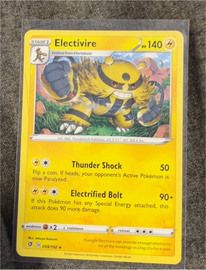 2020 Pokémon Rebel Clash #059 Electivire — front