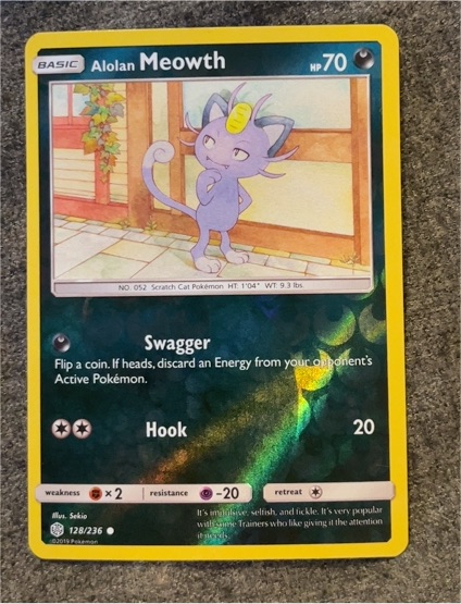2019 Pokémon #128 Alolan Meowth — front