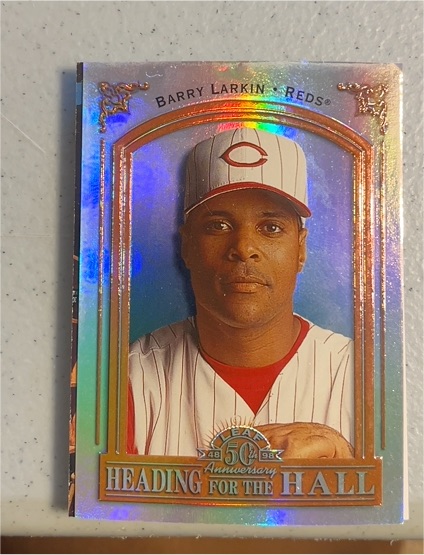 1998 Leaf #10 Barry Larkin Heading for the Hall — front
