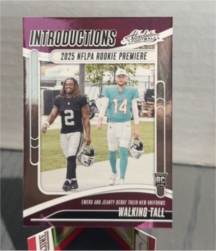 2025 Panini Absolute Introductions #I-QES Quinn Ewers, Ashton Jeanty — front