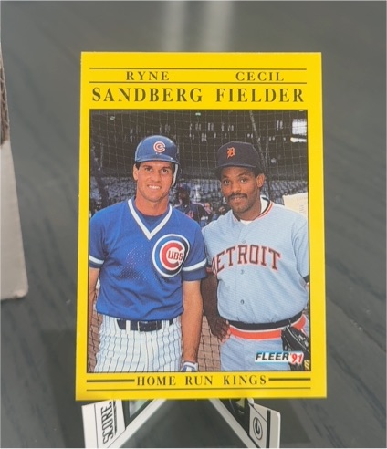 1991 Fleer #709 Home Run Kings Ryne Sandberg Cecil Fielder — front