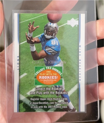 2007 Upper Deck #NNO Calvin Johnson Collect the Rookies — front