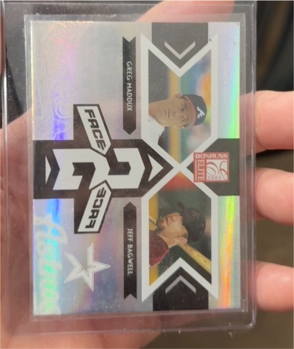 2005 Donruss Elite Face 2 Face #FF-2 Greg Maddux / Jeff Bagwell — front
