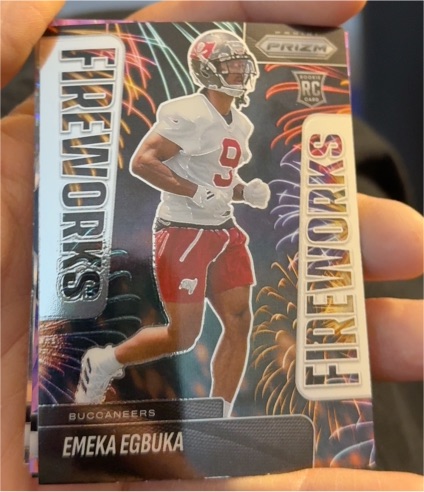 2025 Panini Prizm #2 Emeka Egbuka Fireworks Rookie — front