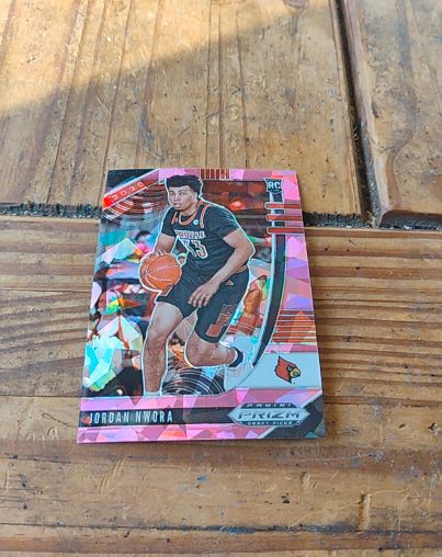 2020-21 Panini Prizm Draft Picks #38 Jordan Nwora Pink Cracked Ice Prizm RC — front