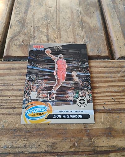 2023-24 Panini NBA Hoops Premium Stock #8 Zion Williamson Attack the Rack — front