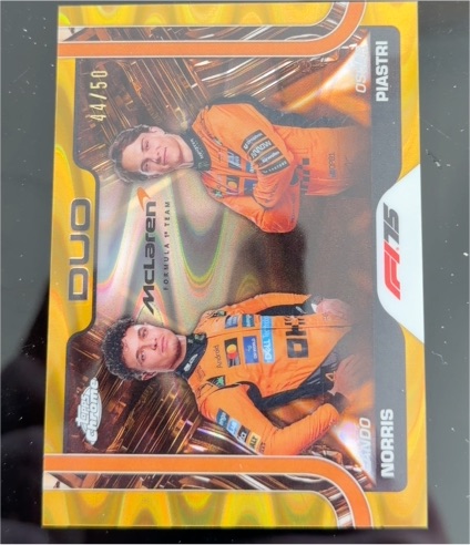 2025 Topps Chrome Formula 1 F1 Duo #166 Lando Norris Oscar Piastri — front