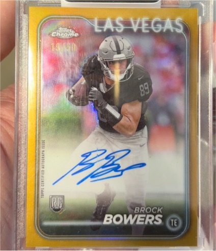 2024 Topps Chrome #RA-BBO Brock Bowers Rookie Autographs — front